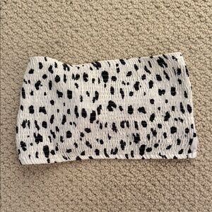 Topshop Monochrome Polka Dot Top